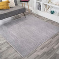 JONATHAN Y Haze Solid Low-Pile Gray 7x7 Square Indoor Area Rug, Coastal,Bohemian,Minimalist,Classic, Easy-Cleaning for Living Room,Bedroom,Kitchen,Pet Friendly,Non-Shedding (SEU100A-7SQ) by JONATHANY