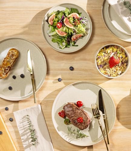TheTerra Ceramic Dinnerware Set for 8, 24-Piece Plates and Bowls Set - Image 3