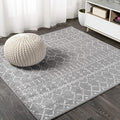 JONATHAN Y Boho Vintage Diamond Gray/Ivory Square Area Rug 5X5 ft, Moroccan Hype for Living Room, Bedroom, Kitchen, Office, Easy-Cleaning, High Traffic, Pet-Friendly, Non-Shedding (MOH101C-5SQ) by JONATHANY