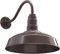 Steel Lighting Co. Gardena Barn Light | Outdoor Wall Mounted | 16" Dome | 16" Gooseneck | Farmhouse Light Made in America | Dark Bronze Exterior/Dark Bronze Interior