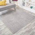JONATHAN Y Haze Solid Low-Pile Light Gray 6x6 Square Indoor Area Rug, Coastal,Bohemian,Minimalist,Classic, Easy-Cleaning for Living Room,Bedroom,Kitchen,Pet Friendly,Non-Shedding (SEU100K-6SQ) by JONATHANY