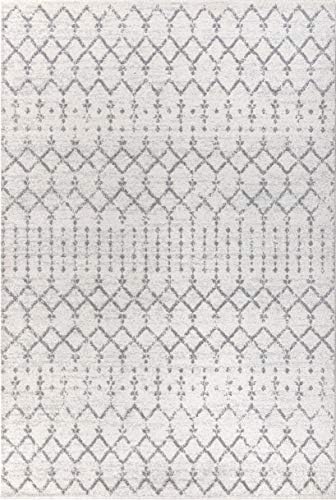 JONATHAN Y Boho Vintage Diamond Cream/Gray Indoor Area Rug 9X12 ft, Moroccan Hype for Living Room, Bedroom, Kitchen, Office, Easy-Cleaning, High Traffic, Pet-Friendly, Non-Shedding (MOH101B-9) - Image 2