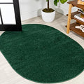 JONATHAN Y Haze Solid Low-Pile Emerald 3x5 Oval Indoor Area Rug, Coastal,Bohemian,Minimalist,Classic, Easy-Cleaning for Living Room,Bedroom,Kitchen,Pet Friendly,Non-Shedding (SEU100L-3OV) by JONATHANY