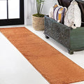 JONATHAN Y Haze Solid Low-Pile Orange Runner Rug 2x8, Coastal,Bohemian,Minimalist,Classic, Easy-Cleaning for Living Room,Bedroom,Kitchen,Pet Friendly,Non-Shedding (SEU100M-28) by JONATHANY