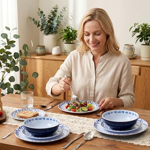 12Pcs Melamine Dinnerware Set - Unbreakable Plates and Bowls Set - Image 7