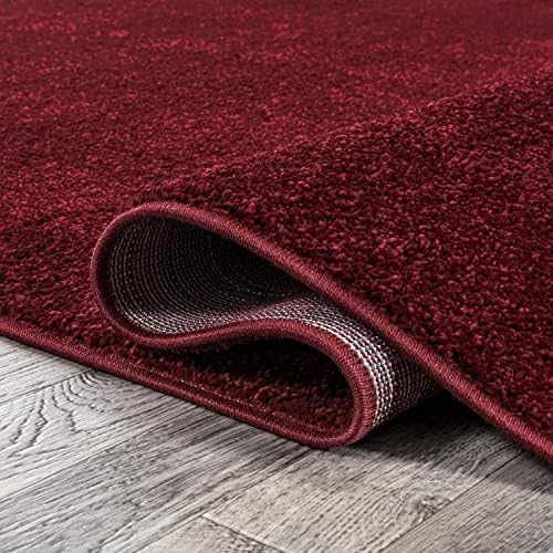 JONATHAN Y Haze Solid Low-Pile Dark Red Indoor Area Rug 4x6, Coastal,Bohemian,Minimalist,Classic, Easy-Cleaning for Living Room,Bedroom,Kitchen,Pet Friendly,Non-Shedding (SEU100Q-4) - Image 4