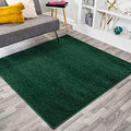 JONATHAN Y Haze Solid Low-Pile Emerald 7x7 Square Indoor Area Rug, Coastal,Bohemian,Minimalist,Classic, Easy-Cleaning for Living Room,Bedroom,Kitchen,Pet Friendly,Non-Shedding (SEU100L-7SQ) by JONATHANY