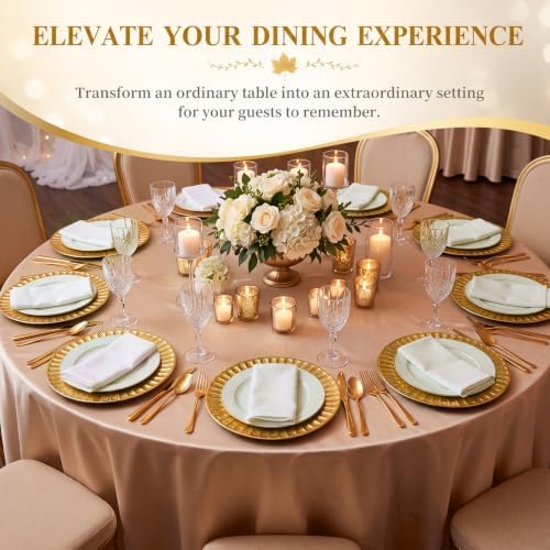 Havawish 8 Pcs 13 Inch Gold Charger Plates with Shell Edge - Image 4