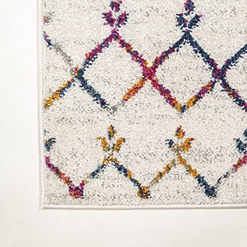 JONATHAN Y Boho Vintage Diamond Cream/Multi Runner Rug 2X8 ft, Moroccan Hype for Living Room, Bedroom, Kitchen, Office, Easy-Cleaning, High Traffic, Pet-Friendly, Non-Shedding (MOH101H-28) - Image 4