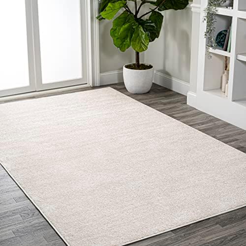 JONATHAN Y Haze Solid Low-Pile Ivory Indoor Area Rug 9x12, Coastal,Bohemian,Minimalist,Classic, Easy-Cleaning for Living Room,Bedroom,Kitchen,Pet Friendly,Non-Shedding (SEU100D-9) - Image 4