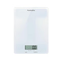 Glass Platform Digital Kitchen Scale - for Food Coffee Lab - LCD Display gram Ounces lb:oz fl.oz ml - 11 LB/5 KG Capacity - Battery Included - White by The Display Guys