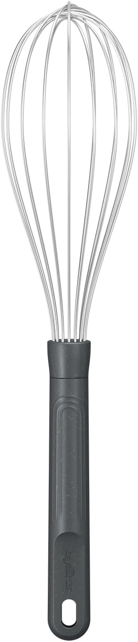 Zyliss Balloon Whisk - Sustainable Wheatstraw Handle Wire Head Whisk - Nonstick Heat-Resistant Cooking Tool for Whisking, Beating, & Mixing Cookware - Easy to Use - 11.8" x 2.5" - Beluga Grey - Large