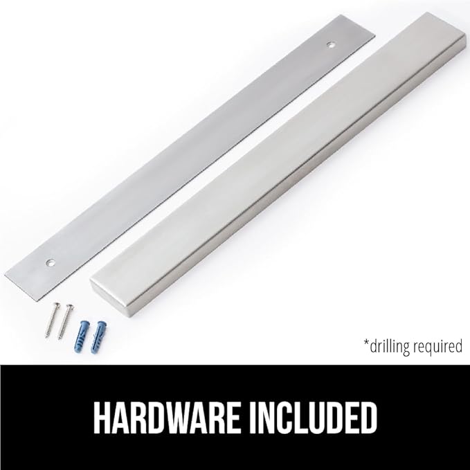 GORILLA GRIP Stainless Steel Magnetic Knife Holder for Wall, 24 Inch, Multi-Purpose Magnet Bar for Knives, Tools, Art Supplies, Heavy Duty Strip Holds Up to 6 lbs, Kitchen Organizer, Drilling Required