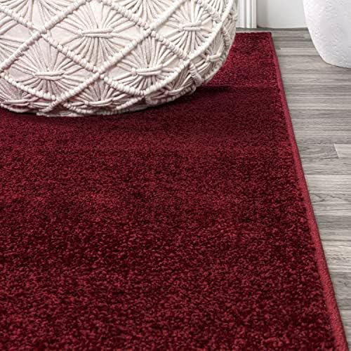 JONATHAN Y Haze Solid Low-Pile Dark Red 6x6 Square Indoor Area Rug, Coastal,Bohemian,Minimalist,Classic, Easy-Cleaning for Living Room,Bedroom,Kitchen,Pet Friendly,Non-Shedding (SEU100Q-6SQ) - Image 4