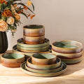 TheTerra Ceramic Dinnerware Set for 4, 16-Piece Plates and Bowls Set by TheTerra