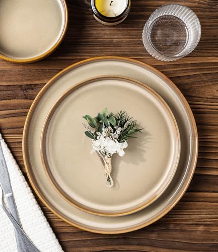 TheTerra Ceramic Dinnerware Set for 4, 12-Piece Plates and Bowls Set - Image 3