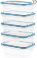 Snapware Total Solutions (5-Pack, 3 Cup) Plastic Food Storage Containers Set, Airtight & Leakproof Locking BPA-Free Lids Tupperware, Freezer Dishwasher Microwave Safe
