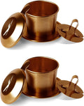 Birdee Phin Coffee Filter - Small Dripper Coffee Maker Set, 6 oz Brown - Pack of 2 Portable Aluminum Vietnamese Drippers for Ground Coffee