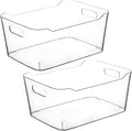Clear Extra Large Plastic Storage Bins, Pantry Organizers and Storage Containers Fridge Organizer Bins for Organizing Home, Kitchen Organization Under Sink Bathroom Refrigerator Freezer Laundry Room