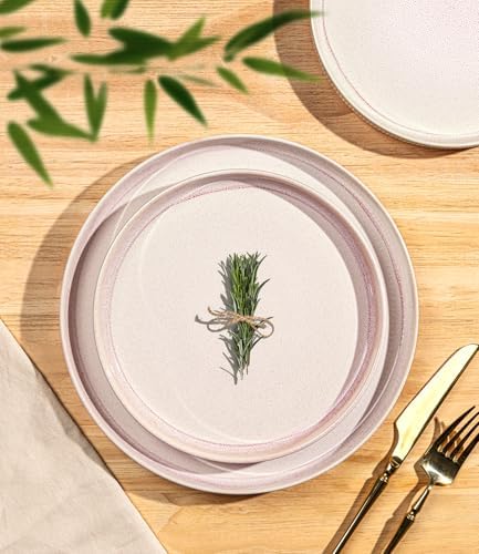 TheTerra Ceramic Dinnerware Set for 6, 18-Piece Plates and Bowls Set - Image 3