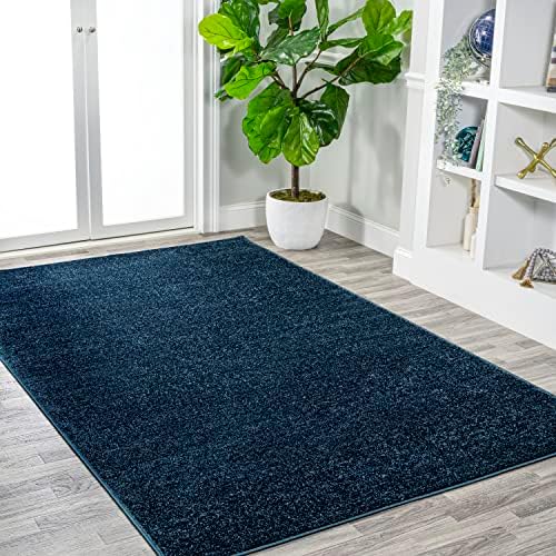 JONATHAN Y Haze Solid Low-Pile Navy Indoor Area Rug 3x5, Coastal,Bohemian,Minimalist,Classic, Easy-Cleaning for Living Room,Bedroom,Kitchen,Pet Friendly,Non-Shedding (SEU100C-3) - Image 3
