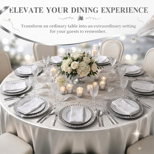 Havawish 8 Pcs 13 Inch Silver Charger Plates with Shell Edge - Image 6