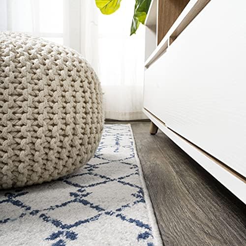 JONATHAN Y Boho Vintage Diamond Cream/Navy Indoor Area Rug 9X12 ft, Moroccan Hype for Living Room, Bedroom, Kitchen, Office, Easy-Cleaning, High Traffic, Pet-Friendly, Non-Shedding (MOH101F-9) - Image 6