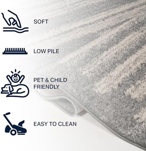 JONATHAN Y Khalil Modern Berber Stripe Gray/Cream Runner Rug, 2x8, Contemporary, Bohemian, Easy-Cleaning for Living Room, Bedroom, Kitchen, Pet Friendly, Non-Shedding (MOH207G-28) - Image 5