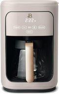 Beautiful 14 Cup Programmable Coffee Maker, Touch Display, 1200W, Brew Strength Control, Keep Warm, Pause & Serve, Glass Carafe, Reusable Filter, Auto Shut-Off, Matte Finish (Porcini Taupe)