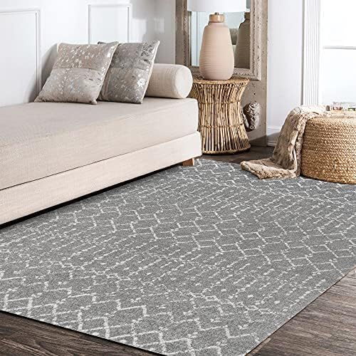JONATHAN Y Boho Vintage Diamond Gray/Ivory Indoor Area Rug 5X8 ft, Moroccan Hype for Living Room, Bedroom, Kitchen, Office, Easy-Cleaning, High Traffic, Pet-Friendly, Non-Shedding (MOH101C-5) - Image 6