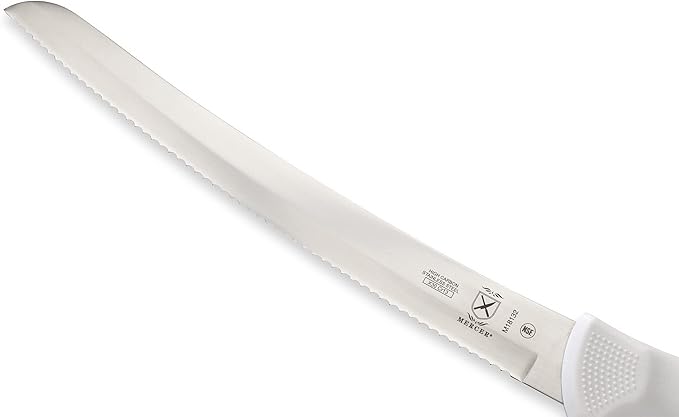 Mercer Culinary Ultimate White 10" Curved Wavy Edge Bread Knife, White