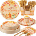 350pcs Thanksgiving Fall Dinnerware Paper Plate Napkins, Friendsgiving by Ziliny