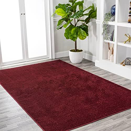 JONATHAN Y Haze Solid Low-Pile Dark Red Indoor Area Rug 4x6, Coastal,Bohemian,Minimalist,Classic, Easy-Cleaning for Living Room,Bedroom,Kitchen,Pet Friendly,Non-Shedding (SEU100Q-4) - Image 3