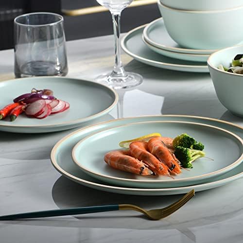 Melamine Dinnerware Sets, Plates and Bowls Sets 12 Pcs, Melamine Plates, Dish Set for 4, Unbreakable Dinnerware Set for Party, BPA Free, Suitable Indoors and Outdoors (Mint Green) - Image 3