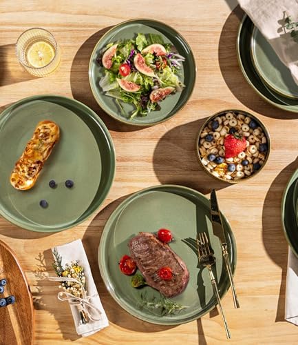TheTerra Ceramic Dinnerware Set for 4, 12-Piece Plates and Bowls Set - Image 3