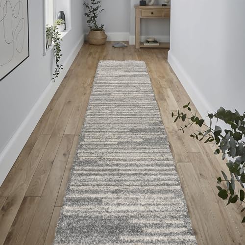 JONATHAN Y Khalil Modern Berber Stripe Gray/Cream Runner Rug, 2x8, Contemporary, Bohemian, Easy-Cleaning for Living Room, Bedroom, Kitchen, Pet Friendly, Non-Shedding (MOH207G-28) - Image 4