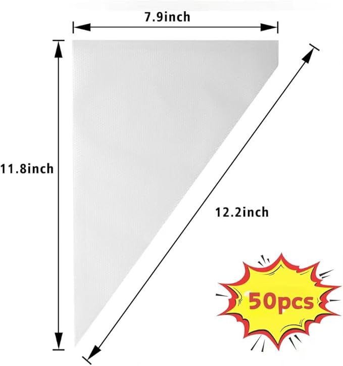 Piping Bags, 50pcs 12 Inch Disposable Anti-Burst Cake Decorating Bags, Non-Slip Pastry Bags for Cakes,Cream Frosting and Cookie Decorating
