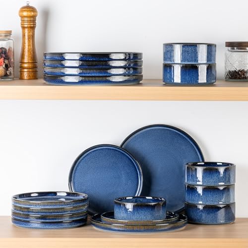 TheTerra Ceramic Dinnerware Set for 6, 18-Piece Plates and Bowls Set - Image 6