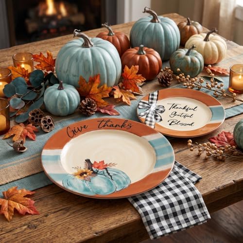 Havawish 7/10 Inch 12 Pcs Fall Melamine Salad Plates, Pumpkin Dinnerware - Image 7