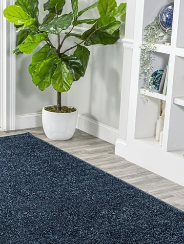 JONATHAN Y Haze Solid Low-Pile Navy Runner Rug 2x8, Coastal,Bohemian,Minimalist,Classic, Easy-Cleaning for Living Room,Bedroom,Kitchen,Pet Friendly,Non-Shedding (SEU100C-28) - Image 5
