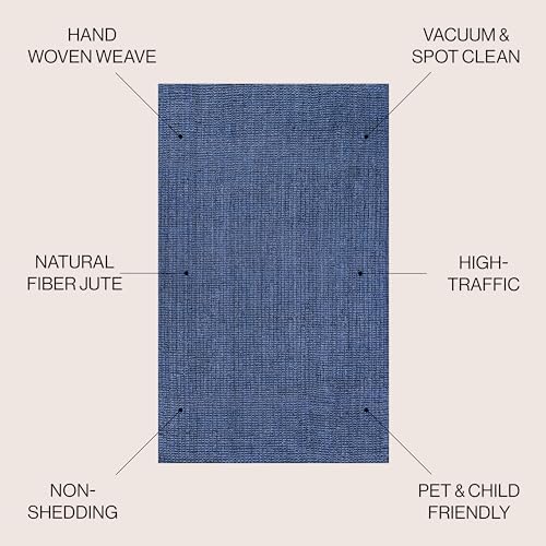 JONATHAN Y Pata Hand Woven Chunky Jute Navy Indoor Area Rug, 9x12, Bohemian, Rustic, Cottage, Easy-Cleaning for Living Room, Bedroom, Kitchen, Non-Shedding (NRF102D-9) - Image 2