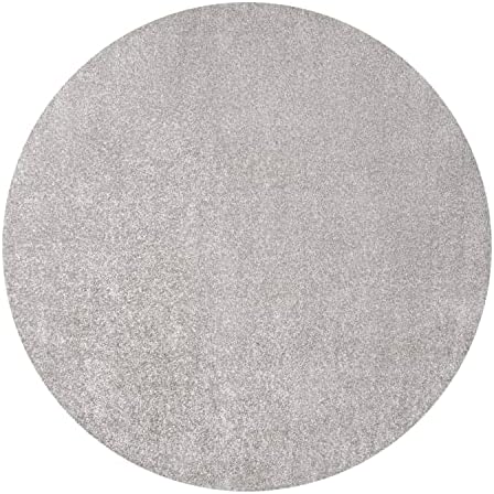 JONATHAN Y Haze Solid Low-Pile Light Gray 5' Round Indoor Area Rug, Coastal,Bohemian,Minimalist,Classic, Easy-Cleaning for Living Room,Bedroom,Kitchen,Pet Friendly,Non-Shedding (SEU100K-5R) - Image 2