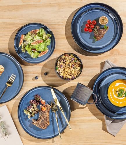 TheTerra Ceramic Dinnerware Set for 6, 18-Piece Plates and Bowls Set - Image 3