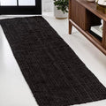 JONATHAN Y Pata Hand Woven Chunky Jute Black Runner Rug, 2x8, Bohemian, Rustic, Cottage, Easy-Cleaning for Living Room, Bedroom, Kitchen, Non-Shedding (NRF102E-28) by JONATHANY
