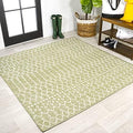 JONATHAN Y Moroccan Geometric Indoor Outdoor Square Area Rug 5X5 Light Green/Cream, Ourika Textured Weave for Backyard, Patio, Porch, Easy-Cleaning, Pet-Friendly, Non-Shedding (SMB108N-5SQ) by JONATHANY