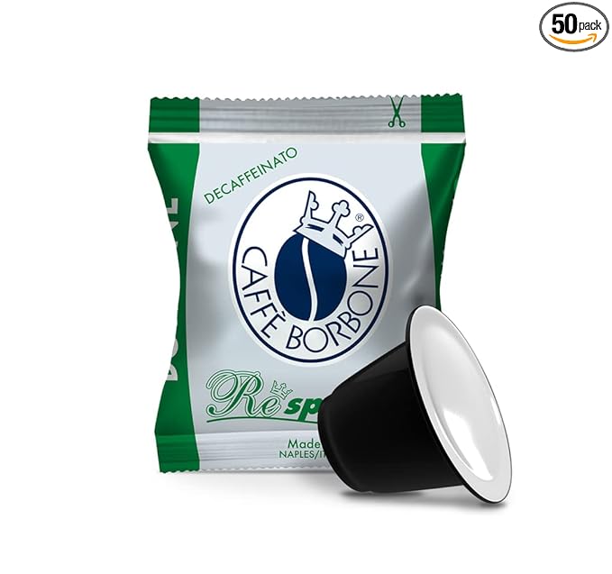 Caffè Borbone Decaffeinated Nespresso Compatible Espresso Coffee Pods, 50 Count Espresso Pods