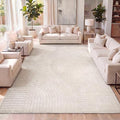JONATHAN Y Hallie High-Low Curve Ivory/Cream Indoor/Outdoor Area Rug, 3x5, Minimalist, Pet Friendly, Non-Shedding, Stain Resistant, Hose-Washable for Backyard, Patio, Porch (SCN100B-3) by JONATHANY