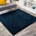 JONATHAN Y Haze Solid Low-Pile Navy 7x7 Square Indoor Area Rug, Coastal,Bohemian,Minimalist,Classic, Easy-Cleaning for Living Room,Bedroom,Kitchen,Pet Friendly,Non-Shedding (SEU100C-7SQ) by JONATHANY