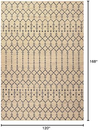 JONATHAN Y Moroccan Geometric Indoor Outdoor Area Rug 10X14 Beige/Navy, Ourika Textured Weave for Backyard, Patio, Porch, Easy-Cleaning, High Traffic, Pet-Friendly, Non-Shedding (SMB108H-14) - Image 2