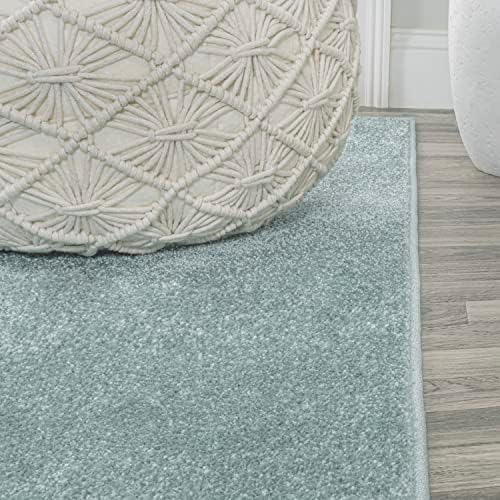 JONATHAN Y Haze Solid Low-Pile Aqua Blue 4' Round Indoor Area Rug, Coastal,Bohemian,Minimalist,Classic, Easy-Cleaning for Living Room,Bedroom,Kitchen,Pet Friendly,Non-Shedding (SEU100S-4R) - Image 4